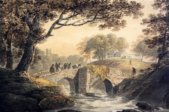 William Payne (1760-1830) Slough Bridge 8 x 11.75in.